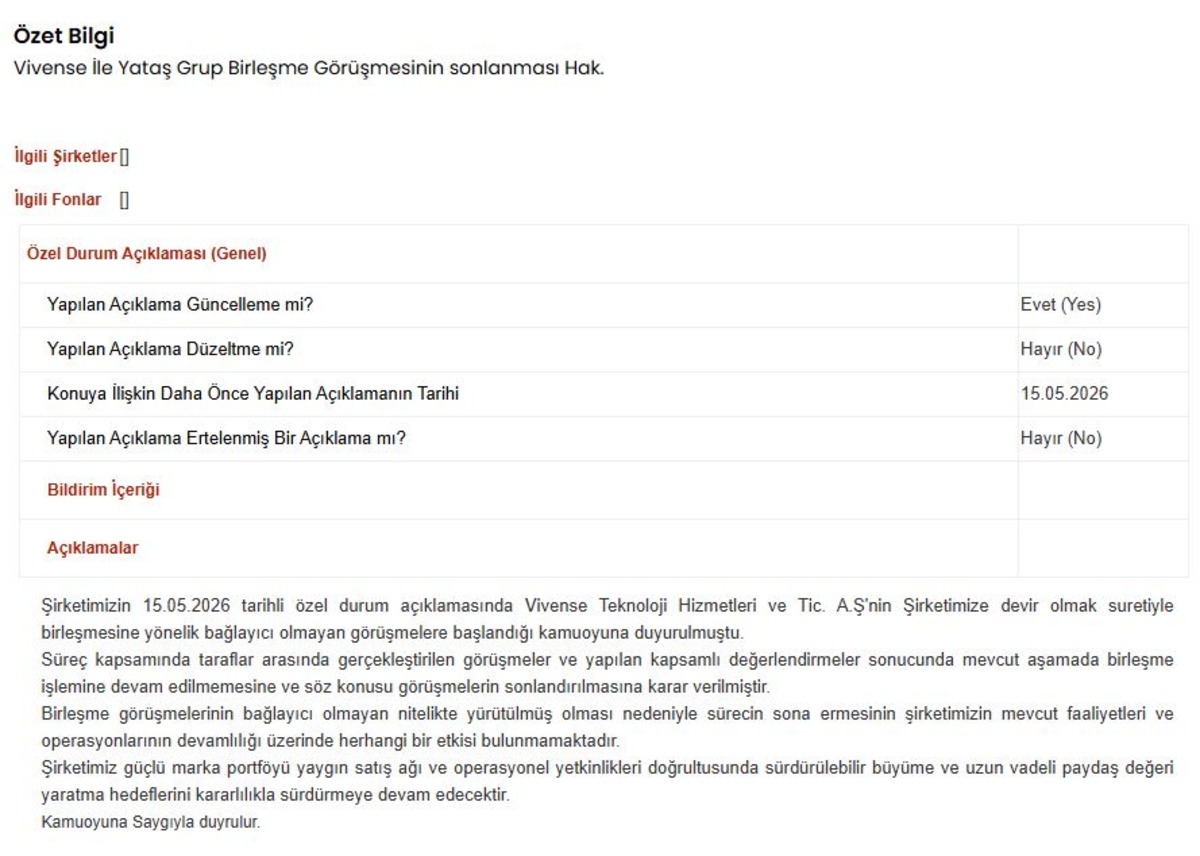 4 aydır masadaydılar! Yataş ve Vivense birleşmesinden vazge&ccedil;ti, G&ouml;rsel 3