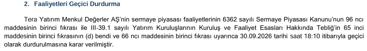 SPK dan piyasayı ilgilendiren Tera Yatırım kararı!, G&ouml;rsel 1