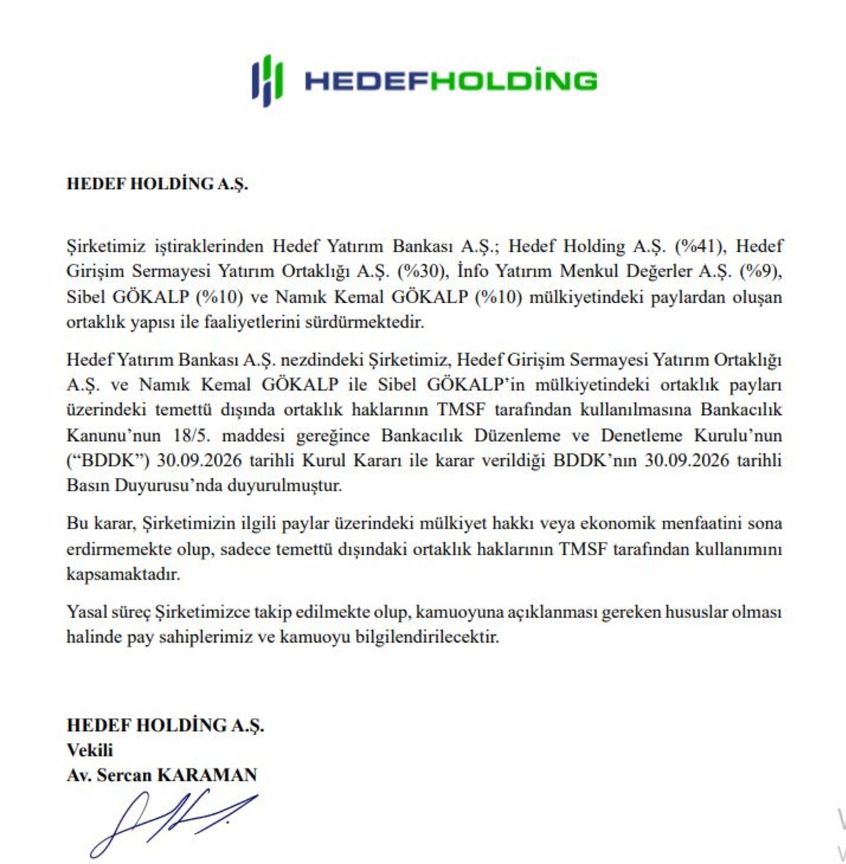 Hedef Holding den TMSF açıklaması! "Mülkiyet hakkı sona ermedi", Görsel 1