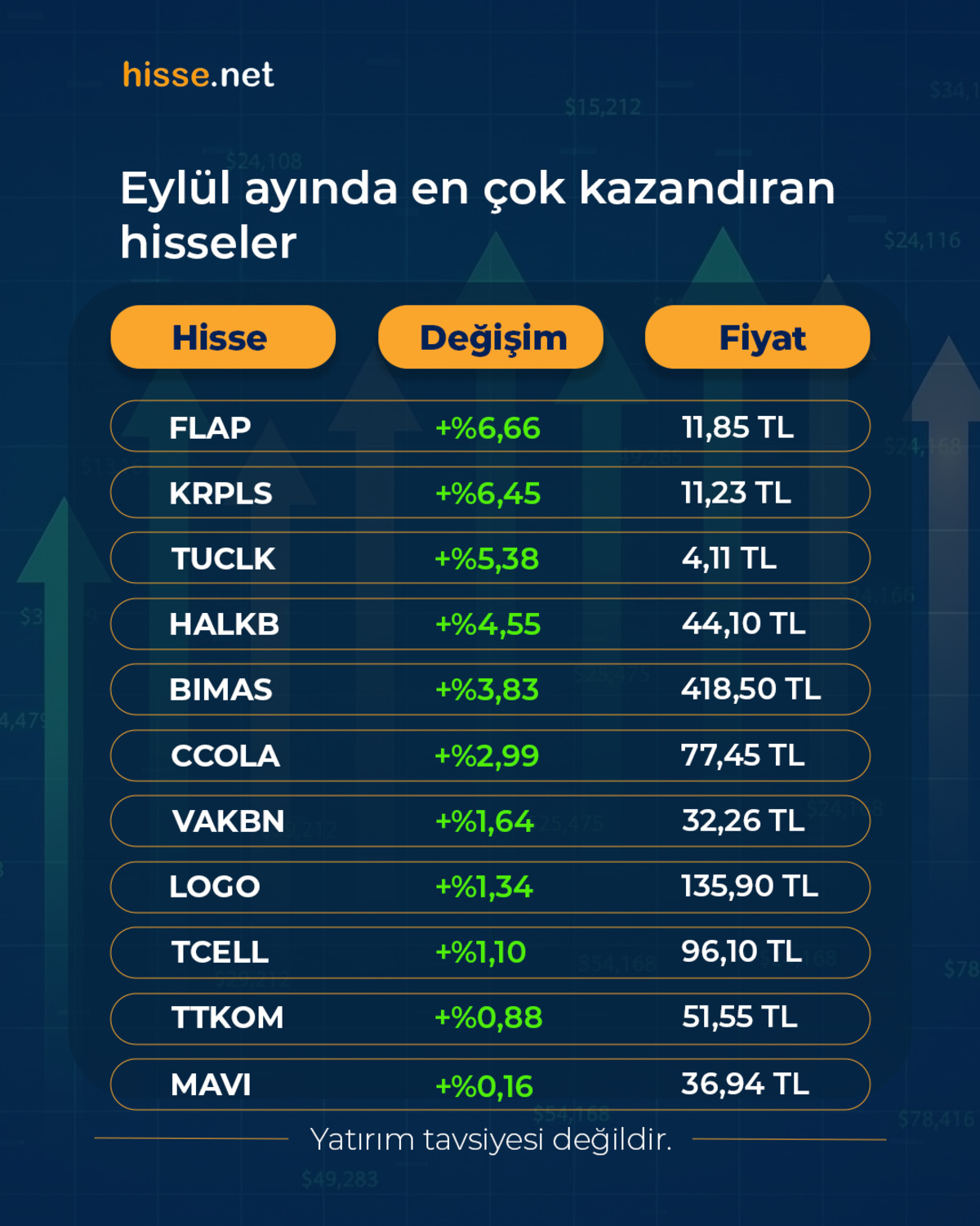 Borsada Eylül ayının kazandıran hisseleri! Sadece 22 si yükseldi, Görsel 4