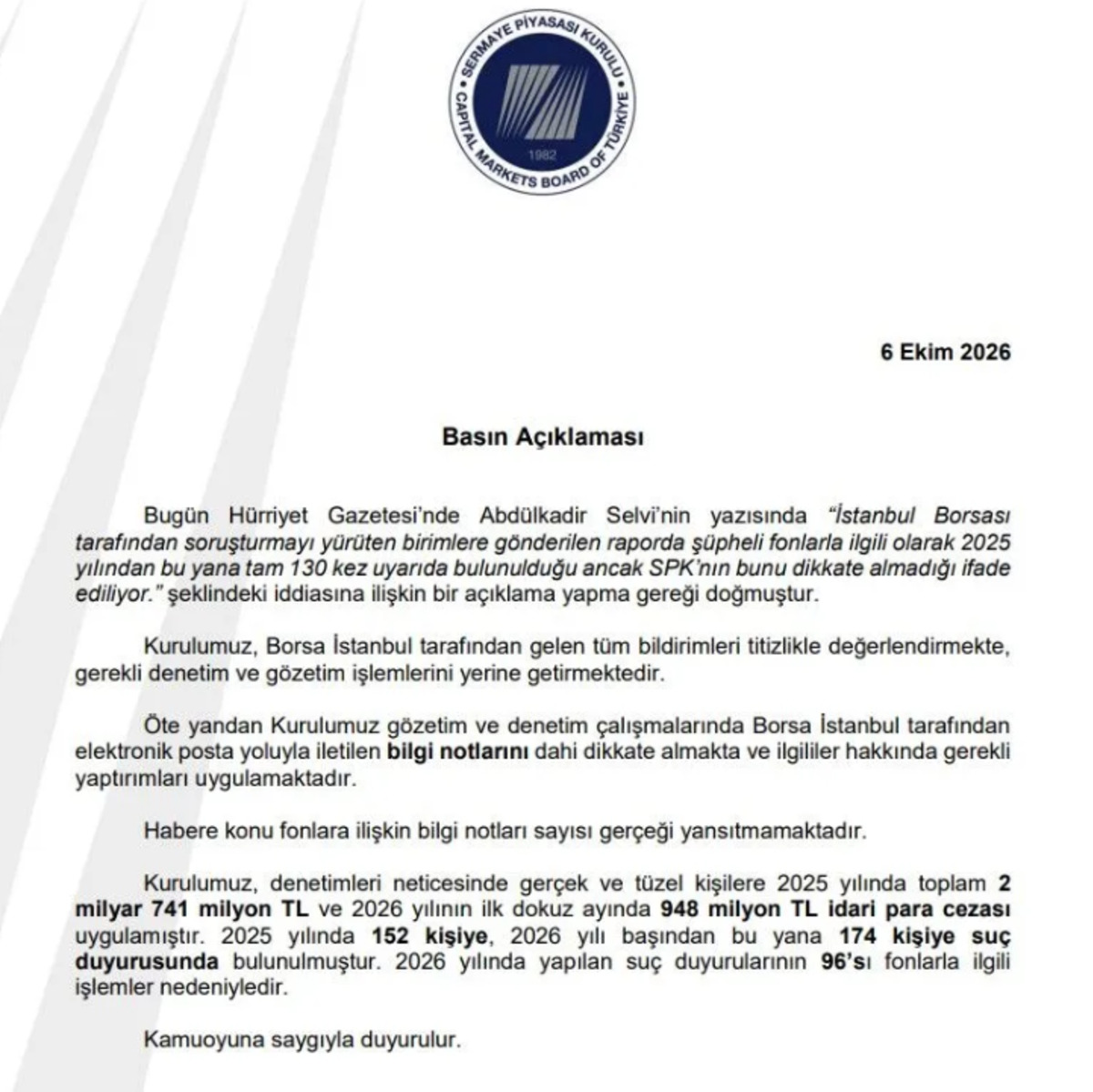 SPK dan fatura yanıtı: O ihbarlar bile mercek altında, G&ouml;rsel 1
