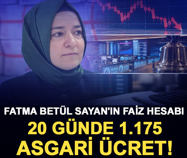 Fatma Bet&uuml;l Sayan'ın faiz hesabı: 20 g&uuml;nde 1.175 asgari &uuml;cret!