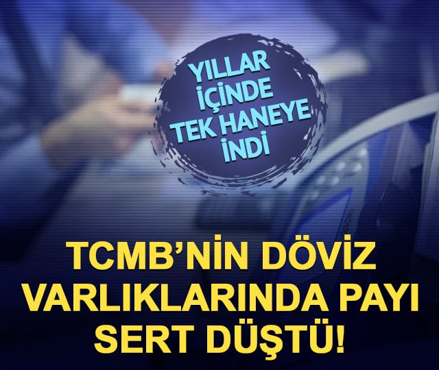 TCMB'nin döviz varlıklarında swap payı 59,3 puan geriledi!