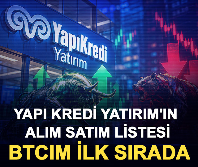Yapı Kredi Yatırım'ın alım satım listesi: BTCIM ilk sırada