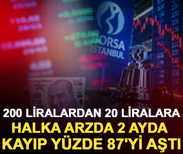 200 liralardan 20 liralara: Halka arzda 2 ayda kayıp y&uuml;zde 87'yi aştı